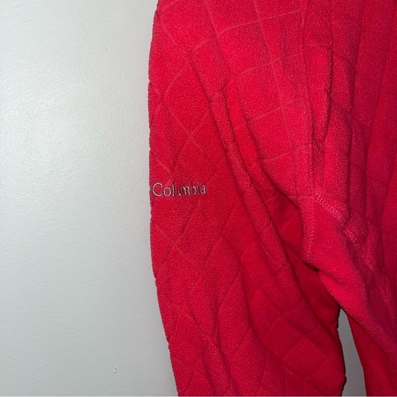 Columbia Fleece Sweater Women's Size Small Red Pink 1/4 Zip Lightweight Pullover - Picture 6 of 8
